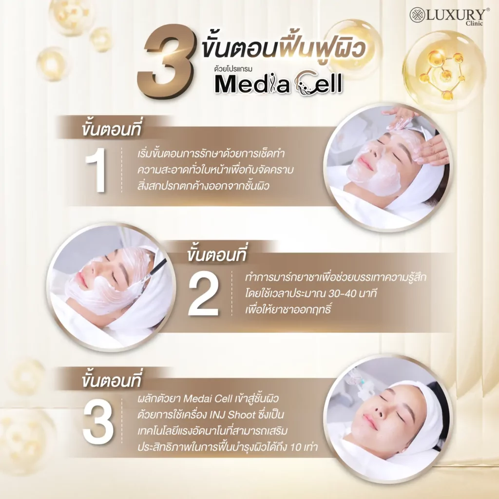 3 ขั้นตอนฟื้นฟูผิว media cell